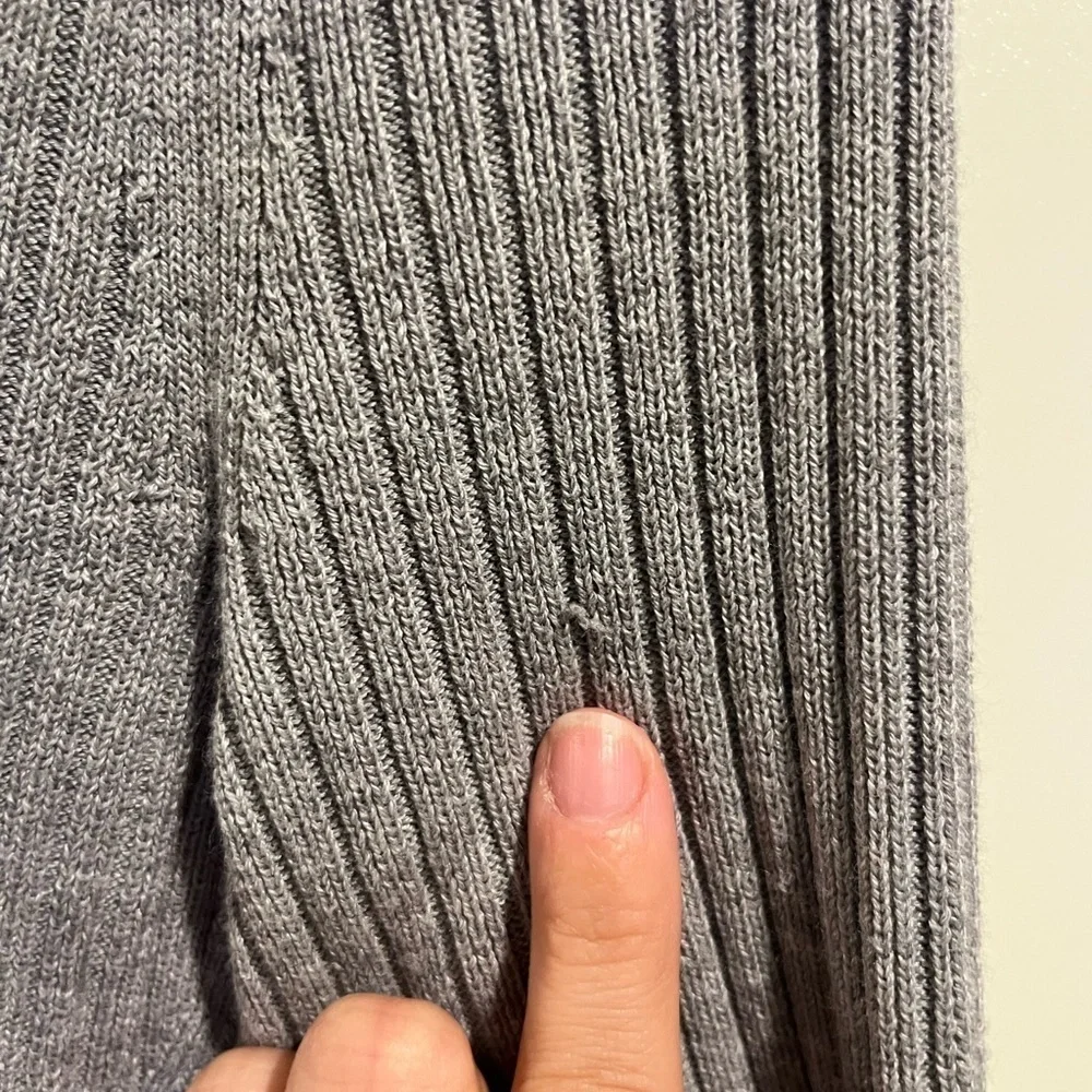 Athleta Gray Women's Merino Wool Open Front Sweater